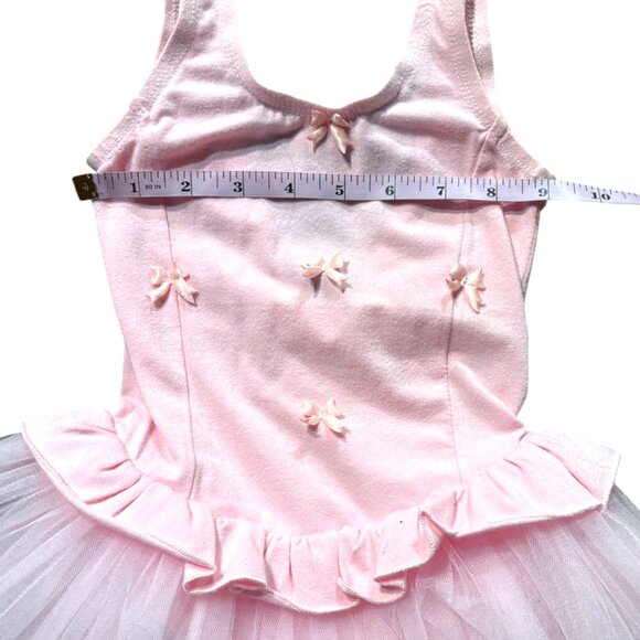 Popatu toddler pink bows ballet dance tutu dress bodysuit leotard S 3T-4T NWOT - Picture 9 of 11